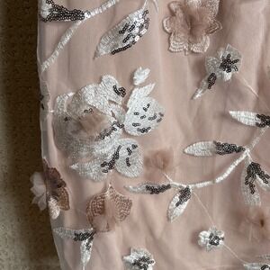 NEW ADRIANNA PAPELL PINK FLORAL EMBROIDERED SHEATH  DRESS SIZE 14 P WOMEN